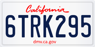 CA license plate 6TRK295