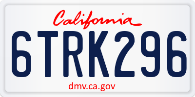 CA license plate 6TRK296