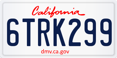 CA license plate 6TRK299