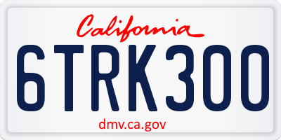 CA license plate 6TRK300