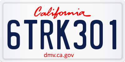 CA license plate 6TRK301