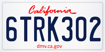 CA license plate 6TRK302