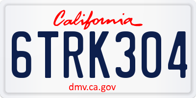 CA license plate 6TRK304