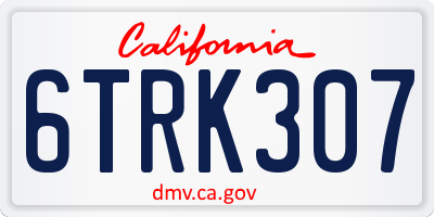CA license plate 6TRK307
