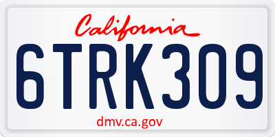 CA license plate 6TRK309