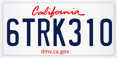 CA license plate 6TRK310