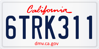 CA license plate 6TRK311