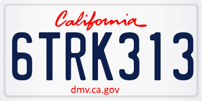 CA license plate 6TRK313