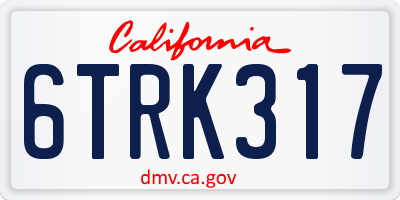 CA license plate 6TRK317