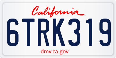 CA license plate 6TRK319