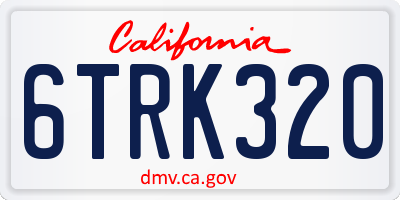 CA license plate 6TRK320