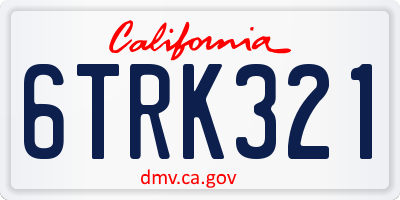 CA license plate 6TRK321