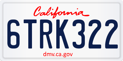 CA license plate 6TRK322