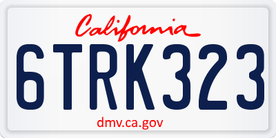 CA license plate 6TRK323