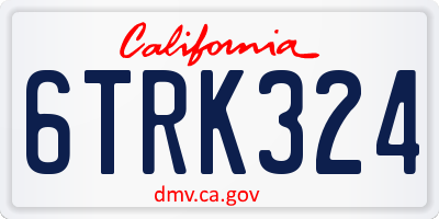 CA license plate 6TRK324