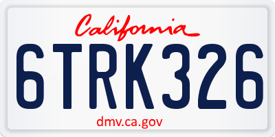 CA license plate 6TRK326