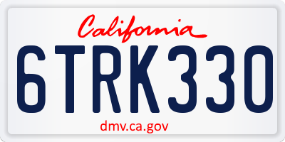 CA license plate 6TRK330