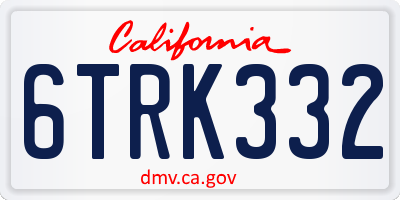 CA license plate 6TRK332