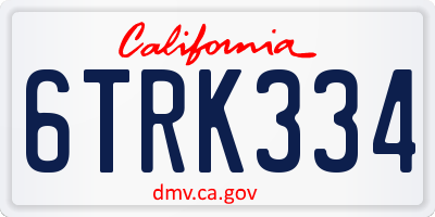 CA license plate 6TRK334