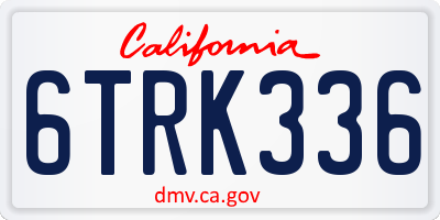 CA license plate 6TRK336