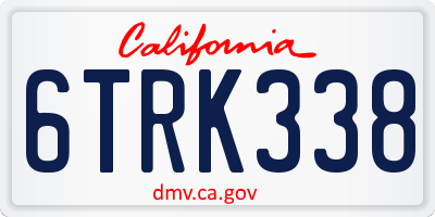 CA license plate 6TRK338