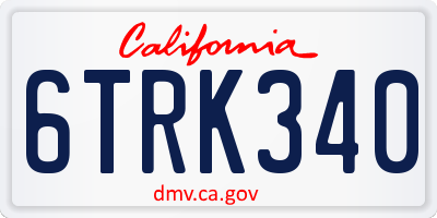 CA license plate 6TRK340