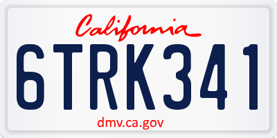 CA license plate 6TRK341