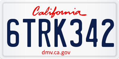 CA license plate 6TRK342