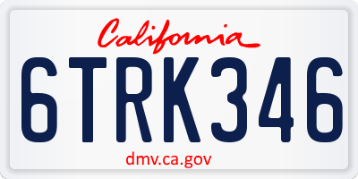 CA license plate 6TRK346
