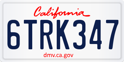 CA license plate 6TRK347