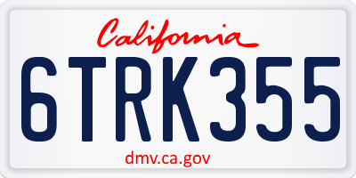 CA license plate 6TRK355