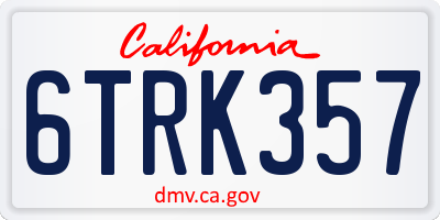 CA license plate 6TRK357