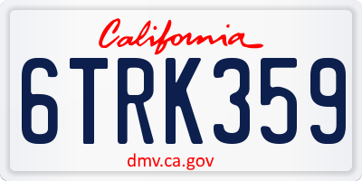 CA license plate 6TRK359