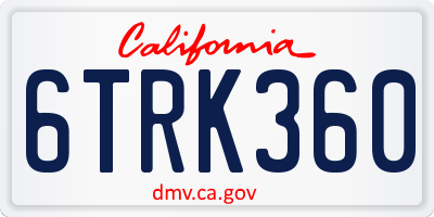 CA license plate 6TRK360