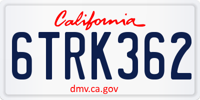 CA license plate 6TRK362
