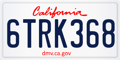 CA license plate 6TRK368
