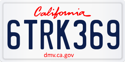 CA license plate 6TRK369