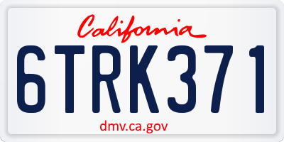 CA license plate 6TRK371
