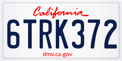 CA license plate 6TRK372