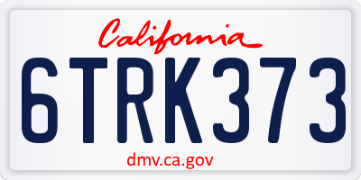 CA license plate 6TRK373