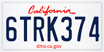 CA license plate 6TRK374