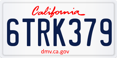 CA license plate 6TRK379