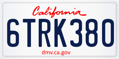 CA license plate 6TRK380