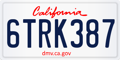 CA license plate 6TRK387