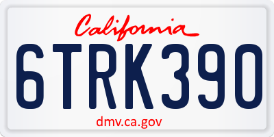 CA license plate 6TRK390