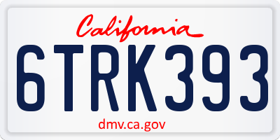 CA license plate 6TRK393