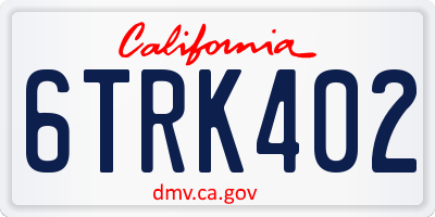 CA license plate 6TRK402