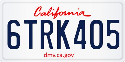 CA license plate 6TRK405