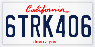 CA license plate 6TRK406