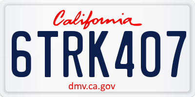 CA license plate 6TRK407